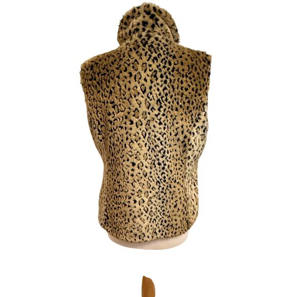 Kristen Blake Reversible Vest Size S Faux Fur Leopard Mob Wife Y2K Glam - Picture 4 of 13